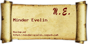 Minder Evelin névjegykártya